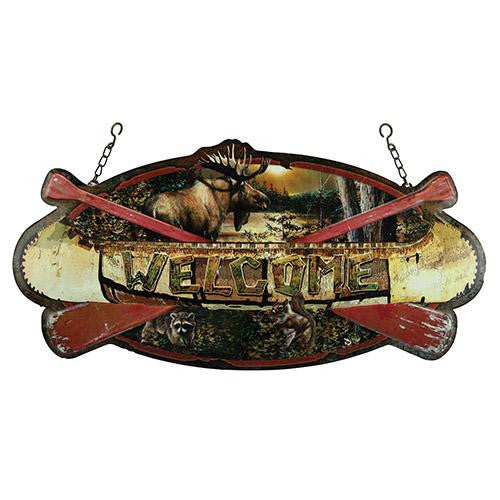 Hanging Sign - Welcome Canoe