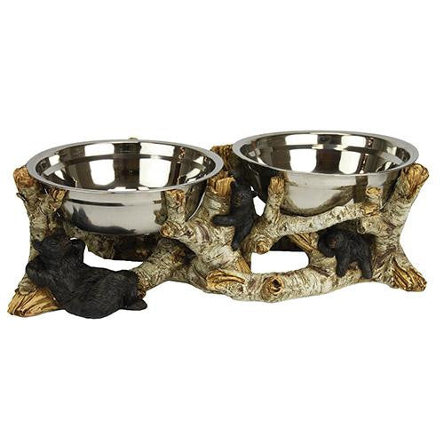 Birch Bark Dog Bowl Set