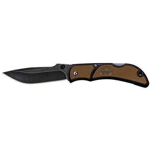 Small Chasm Folding Knife - 2.5" Black Stonewash Plain Blade, Coyote Brown Zytel Handle, Boxed