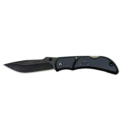 Medium Chasm Folding Knife - 3.3" Black Stonewash Plain Blade, Gray Zytel Handle, Boxed