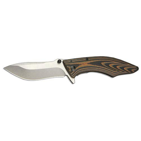 Medium Conquer Flipper - 3" Plain Edge Blade, G10 and Stainless Steel Handle, Boxed