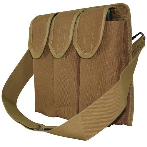 Shoulder Magazine Pouch with Belt Loop - Holds AK47 30rds Banana Clips, 40rds .223 and 30rds .308 Magazines, Coyote Brown