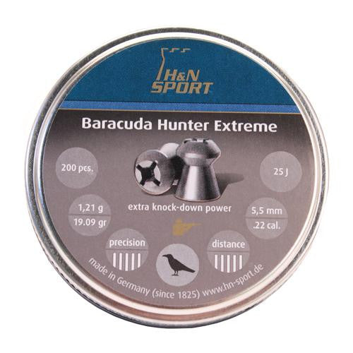 H&N Baracuda Hunter Extreme Pellets - .22 Caliber, 19.09 Grains, Hollow Point, Per 200