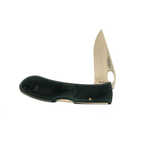 Dozier Folding Hunter - Black w-Hole, Black Clip, Straight Edge