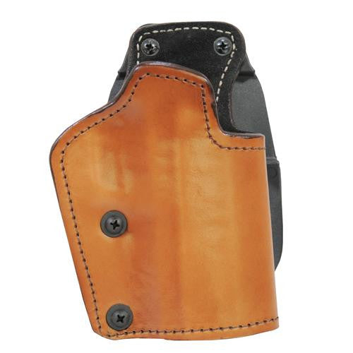 3 Layer Synthetic Leather Paddle Holster - Jericho Steel Full Size with Rails, Brown, Right Hand