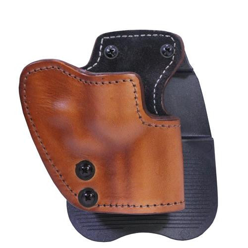 3 Layer Synthetic Leather Paddle Holster - .38 Revolover with 2" Barrel, Brown, Right Hand