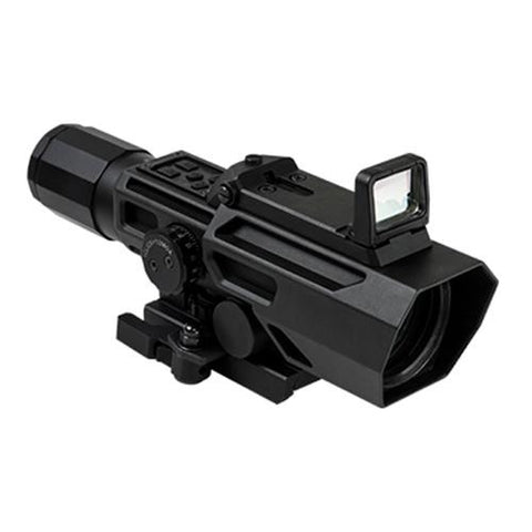 ADO 3-9x42mm Scope, P4 Sniper Reticle with Flip Up Red Dot Optic, Black