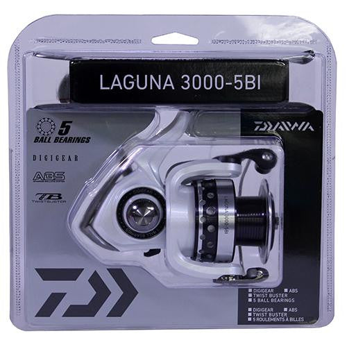 Laguna 5BI Spinning Reel - 3000, 5.3:1 Gear Ratio, 6 Bearings, 31.1" Retrieve Rate, 8.80 lb Max Drag, Clam