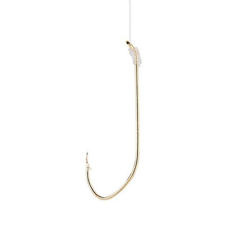 ProV Bend Aberdeen Snell - Down Eye Gold Snell Hook, 7" Line Length,  Mono Line Type, Gold Finish, 3-0 Size