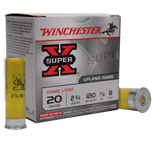 20 Gauge - Super X Game, 2 3-4", 7-8 oz, #8 Lead Shot, Per 25