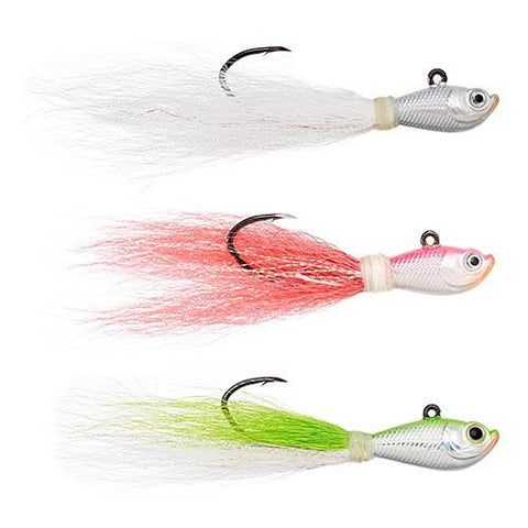 Trokar Bucktail Jig, 2 oz Size, TK860H-6-0 Pro-V Bend Hook, Assorted Colors