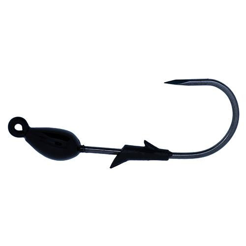 TroKar Swimbait Head Jig - 1-8 oz.,  Black w-Chrome Black Finish