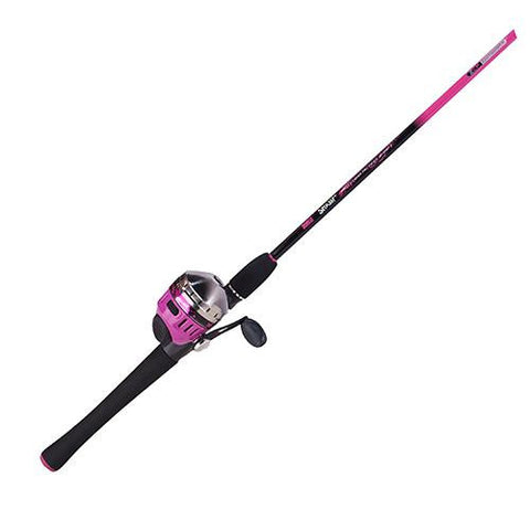 Splash Pink Spinning Combo - 10, 3.4:1 Gear Ratio, 6' Length, 2 Piece Rod, 6-14 lb Line Rate, Ambidextrous