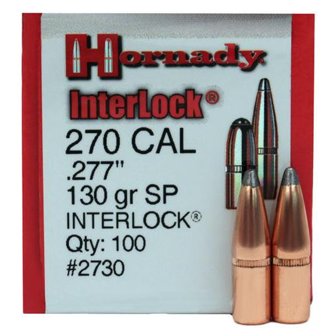 270 Caliber Bullets - 130 Gr SP (Per 100)