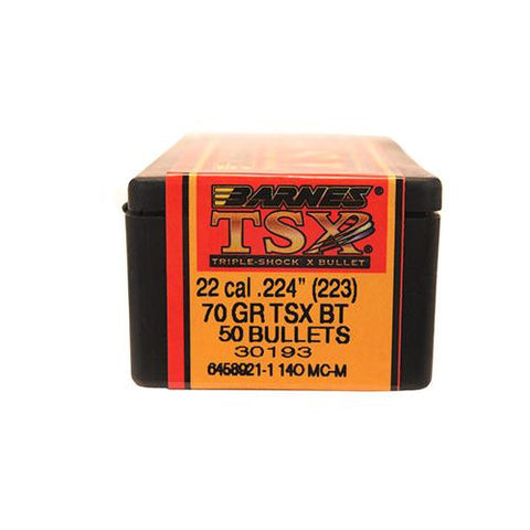 22 Caliber Bullets - Triple-Shock X, 70 Grains, Hollow Point Boat Tail Lead-Free, Per 50