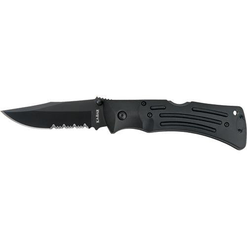 Mule Folder - Black, Serrated Edge