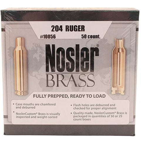 Custom Reloading Brass - 204 Ruger, Per 50