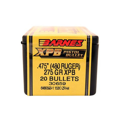 480 Ruger XPB Handgun Bullets, 275 Grains, Solid Copper Hollow Point, Per 20