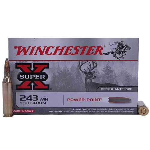 243 Winchester - Super-X, 100 Grains, Power-Point, Per 20