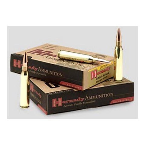 338 Lapua Ammunition by Hornady - 250 Gr BTHP, Per 20