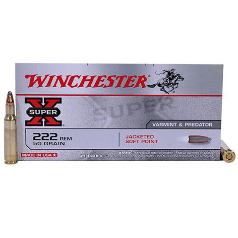 222 Remington Super-X, 50 Grains, Pointed Soft Point, Per 20