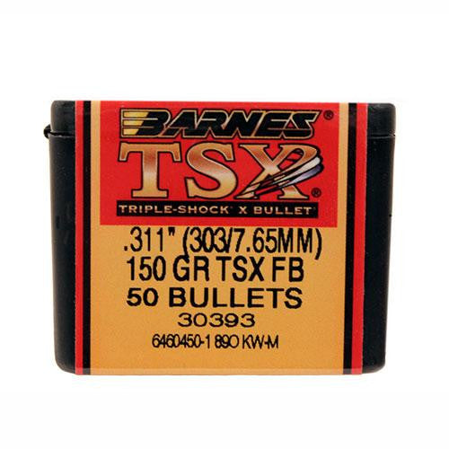 303 Caliber Triple-Shock X Bullets, 150 Grains, Hollow Point Flat Base, Per 50