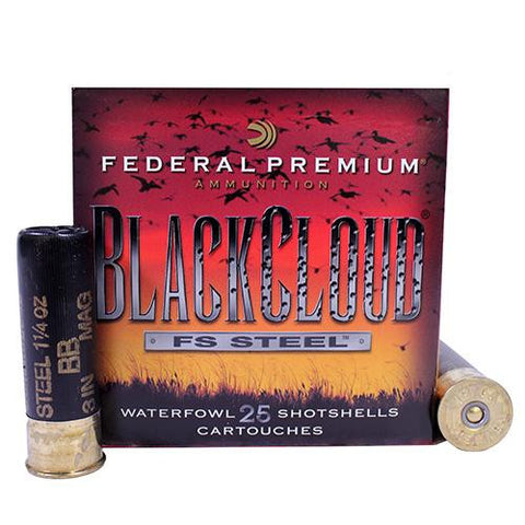 12 Gauge - Premium Black Cloud Waterfowl, 3", 1 1-4 oz, #BB Steel Shot, Per 25