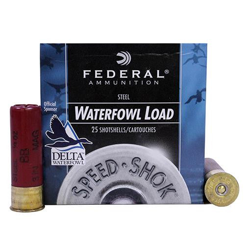 12 Gauge - Speed Shok Waterfowl, 3", 1 1-4 oz, #BB Steel Shot, Per 25