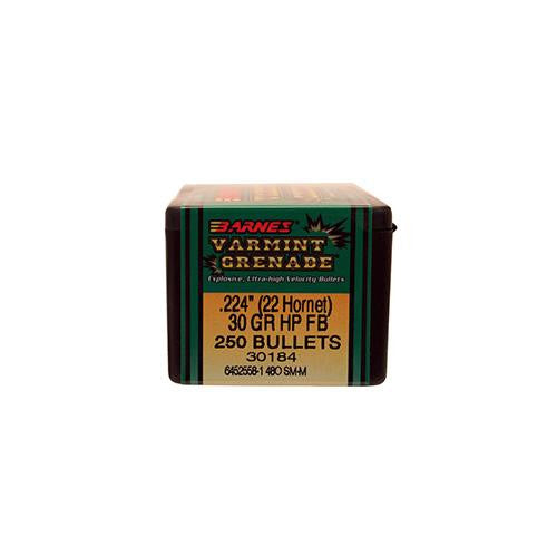 22 Hornet Bullets - Varmint Grenade, 30 Grain, Hollow Point Lead-Free, Per 250