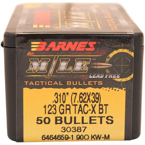 7.62x39mm Caliber Bullets - TAC-X, 123 Grains, Hollow Point Boat Tail Lead-Free, Per 50