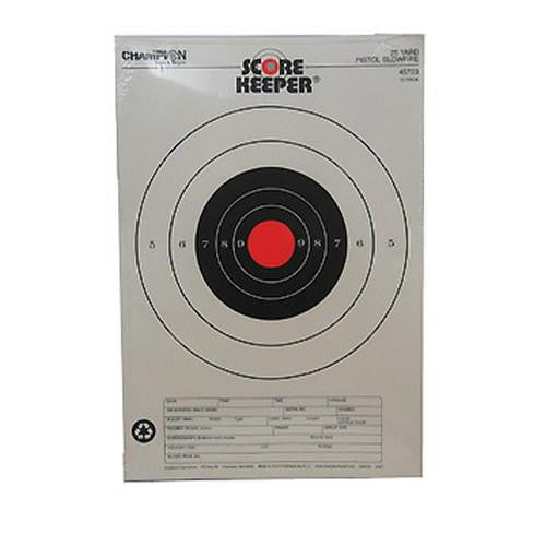 Orange Bullseye Targets - 25yd Pistol Slowfire (Per 12)