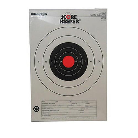 Orange Bullseye Targets - 25yd Pistol Slowfire (Per 12)