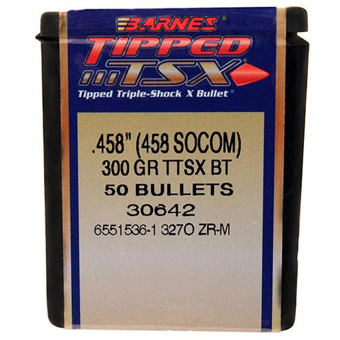 458 SOCOM Caliber Bullets - Tipped Triple-Shock X, 300 Grains, Spitzer Boat Tail Lead-Free, Per 50