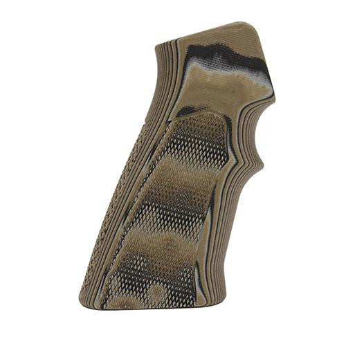 AR15 G10 Grips - Checkered OD Green Camo