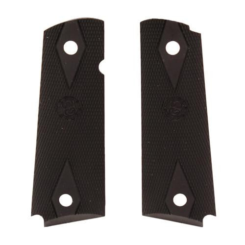 Colt Government Rubber Grip Panels, Checkered with Diamonds - Black