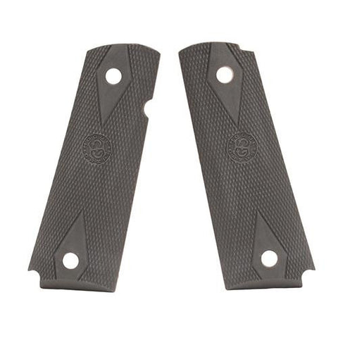 Colt Government Rubber Grip Panels, Checkered with Diamonds - Pewter