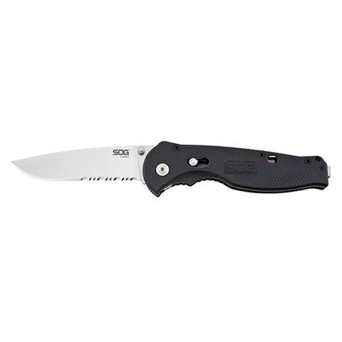 Flash II - Partially Serrated, Satin, Clam Pack