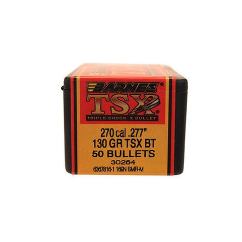 270 Caliber Bullets - Triple-Shock X, 130 Grains, Hollow Point Boat Tail Lead-Free, Per 50