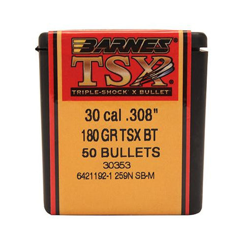 30 Caliber Bullets - Triple-Shock X, 180 Grains, Hollow Point Boat Tail Lead-Free, Per 50