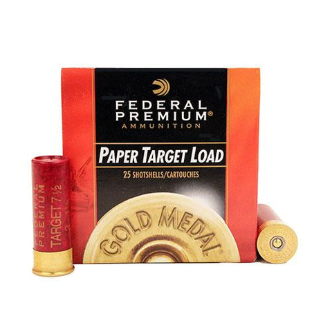 12 Gauge - Premium Gold Medal Paper Target, 2 3-4", 1 1-8 oz, #7 1-2 Lead Shot, Per 25