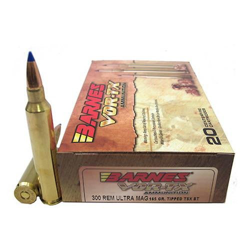 300 Remington Ultra Magnum Ammunition - VOR-TX, 165 Grains, Tipped Triple-Shock X Bullet Boat Tail Lead-Free, Per 20