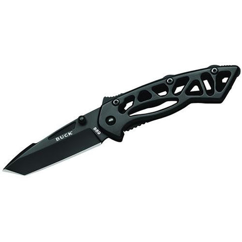 Bones - Mini, 2 1-8" Plain Tanto Blade, Black, Steel Handle, Black