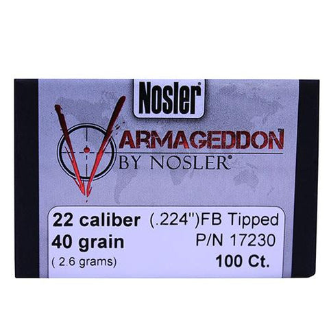 22 Caliber Bullets - Varmageddon, 40 Grains, Tipped Flat Base, Per 100