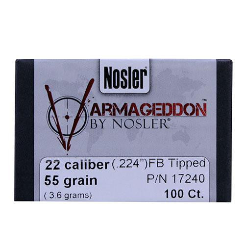 22 Caliber Bullets - Varmageddon, 55 Grains, Tipped Flat Base, Per 100