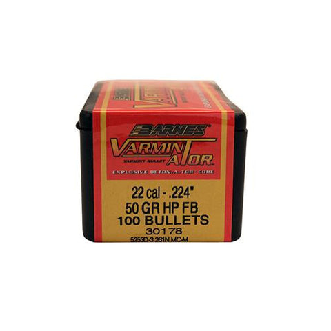 22 Caliber Bullets - VARMIN-A-TOR, 50 Grains, Hollow Point, Per 100