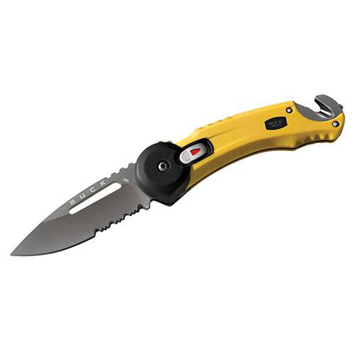 Redpoint - Rescue, 2 3-4" Titanium Coated Combo Blade, Yellow Handle, Boxed