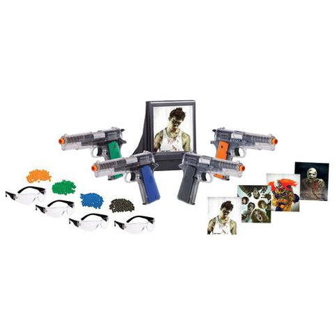 Zombie Fun Kit 4 Pistol, 4 Safety Glasses, BBs, Targets