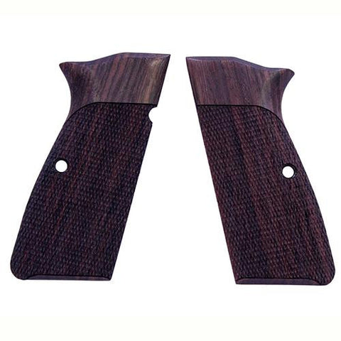 Browning Hi Power Grips - Checkered Rosewood