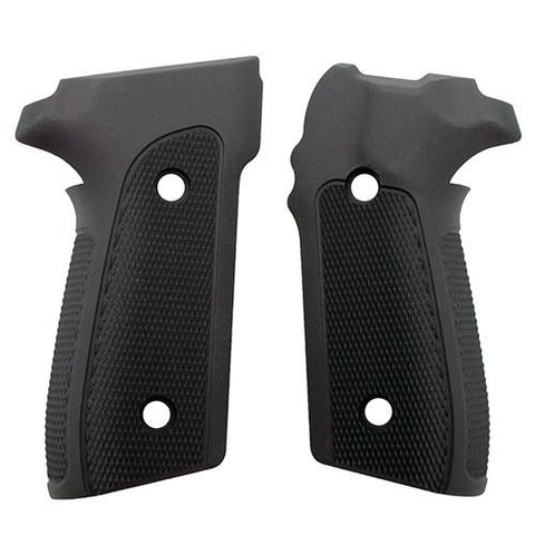 Sig P228-P229 Grips - Checkered Aluminum Matte Black Anodized