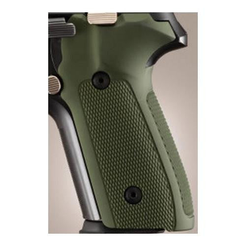 Sig P228-P229 Grips - Checkered Aluminum Matte Green Anodized